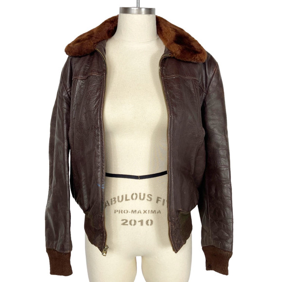 Vintage Other - Vintage 50s Well Worn Leather Bomber Jacket Top Grain Front Quarter Horsehide